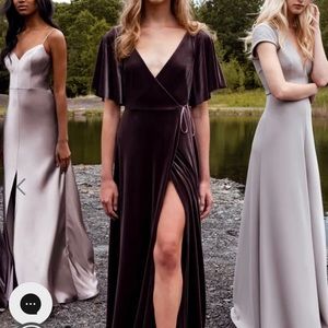 Jenny Yoo black stretch velvet Marin dress. NWT. Never been worn. Size 8